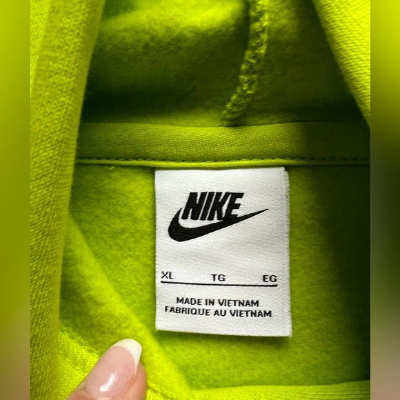 Nike Neon Green Pullover Hoodie with Black Swoosh - Picture 2 of 3
